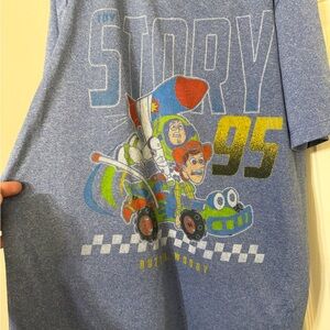 Toy Story Kids' Short Sleeve Tee - Blue with Buzz & Woody